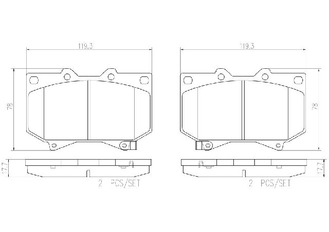 2001-2002 Toyota Sequoia Disc Brake Pad Set - Front (Brembo)