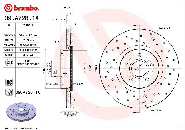 2004-2011 Volvo S40 Disc Brake Rotor - Front (Brembo)