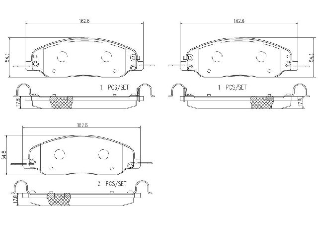 2011-2014 Ford Mustang Disc Brake Pad Set - Front (Brembo)