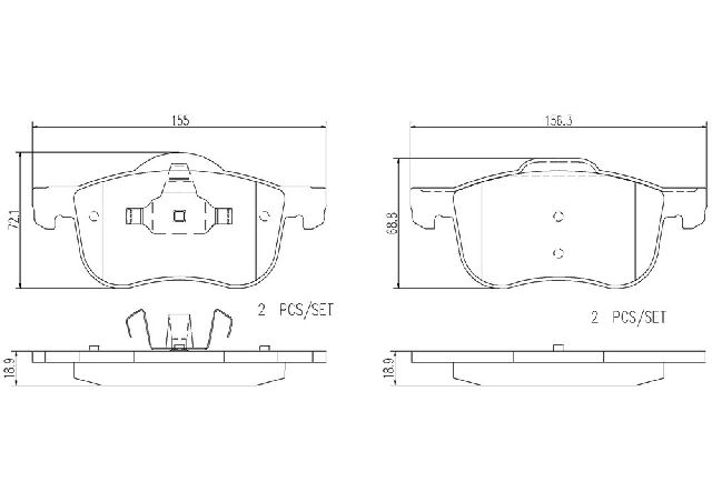 1999-2006 Volvo S80 Disc Brake Pad Set - Front (Brembo)