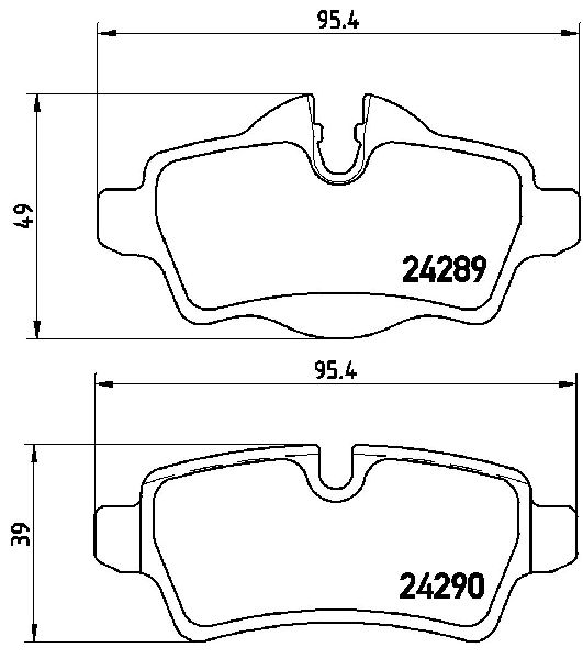 2007-2015 Mini Cooper Disc Brake Pad Set - Rear (Brembo)