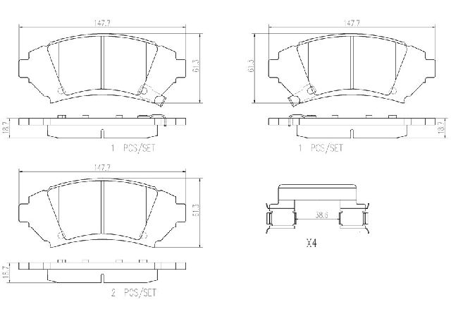 2005 Chevrolet Monte Carlo Disc Brake Pad Set - Front (Brembo)