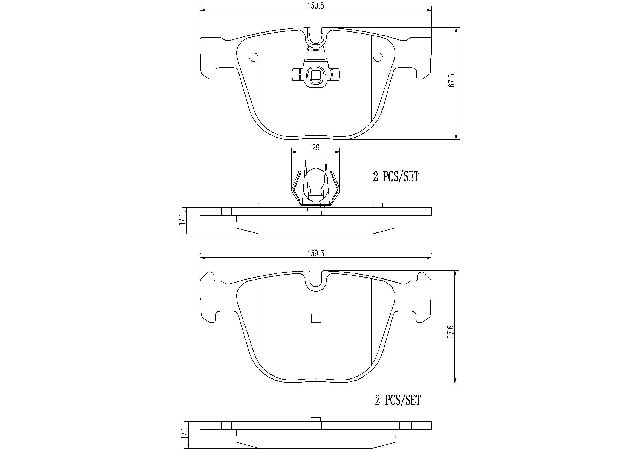 2010-2019 BMW X6 Disc Brake Pad Set - Rear (Brembo)