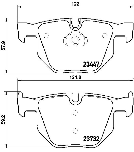 2010-2019 BMW X6 Disc Brake Pad Set - Rear (Brembo)
