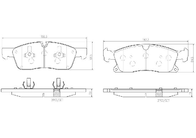 2012-2015 Mercedes-Benz ML350 Disc Brake Pad Set - Front (Brembo)