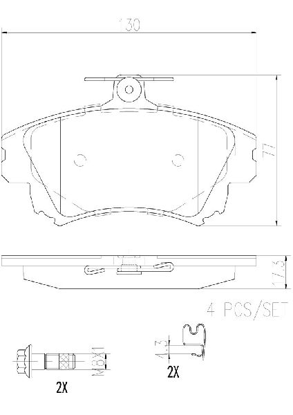 2000-2004 Volvo S40 Disc Brake Pad Set - Front (Brembo)