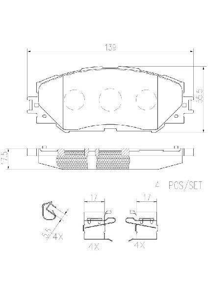 2008-2014 Scion xD Disc Brake Pad Set - Front (Brembo)