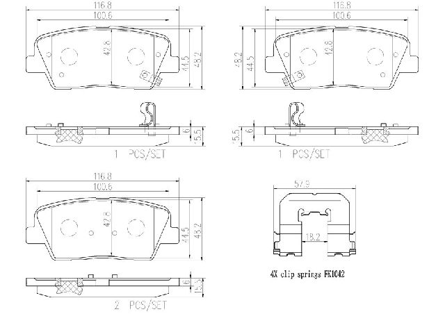 2018-2020 Genesis G80 Disc Brake Pad Set - Rear (Brembo)