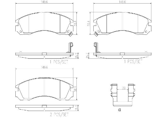 1991-1999 Mitsubishi Galant Disc Brake Pad Set - Front (Brembo)