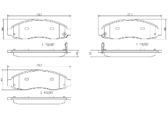 2003-2004 Dodge Dakota Disc Brake Pad Set - Front (Brembo)