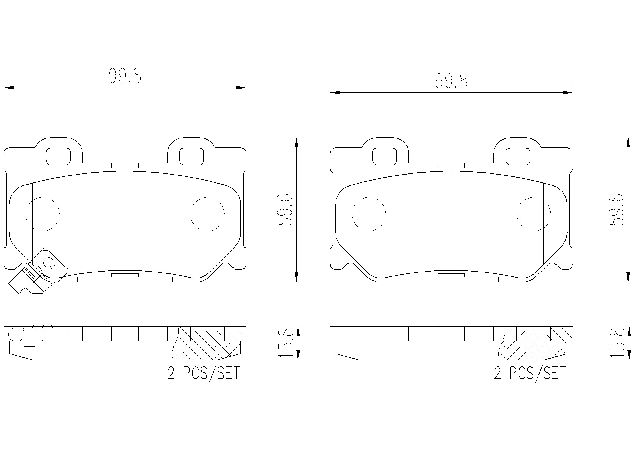 2014-2020 INFINITI Q50 Disc Brake Pad Set - Rear (Brembo)