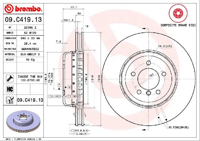 2004-2005 BMW 645Ci Disc Brake Rotor - Front (Brembo)