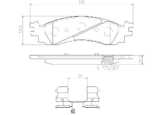 2006-2010 Mercury Mountaineer Disc Brake Pad Set - Front (Brembo)
