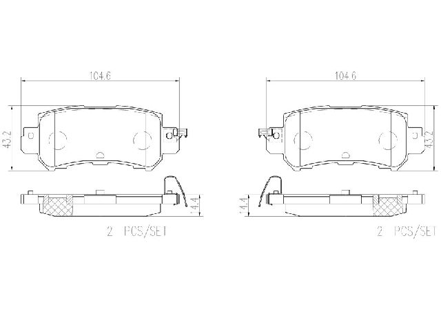 2017-2018 Mazda CX-3 Disc Brake Pad Set - Rear (Brembo)