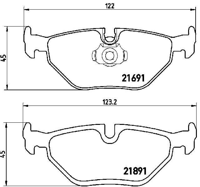 1997-2000 BMW 528i Disc Brake Pad Set - Rear (Brembo)