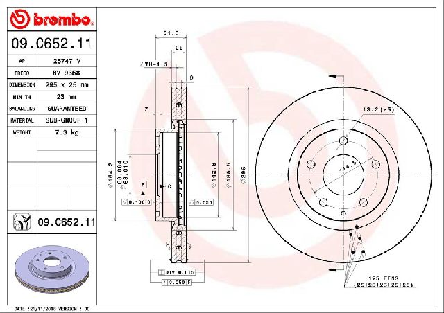 2014-2018 Mazda 3 Disc Brake Rotor - Front (Brembo)
