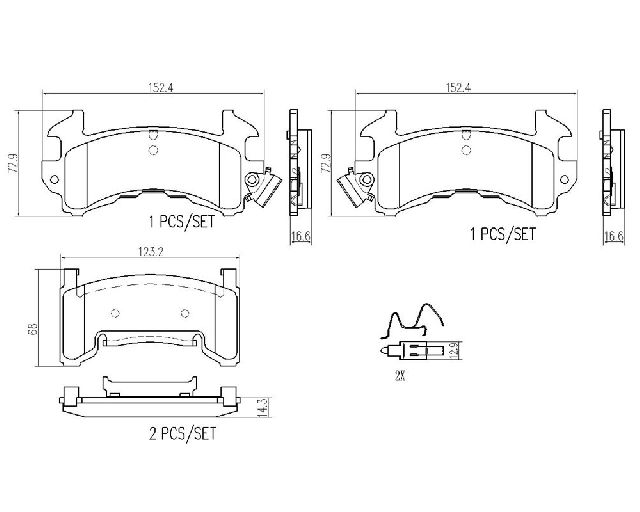 1984-1985 Cadillac Eldorado Disc Brake Pad Set - Rear (Brembo)