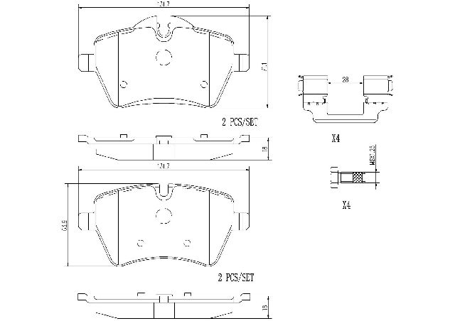 2002-2015 Mini Cooper Disc Brake Pad Set - Front (Brembo)