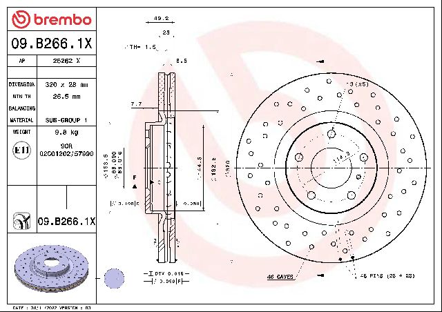 2008-2012 INFINITI EX35 Disc Brake Rotor - Front (Brembo)