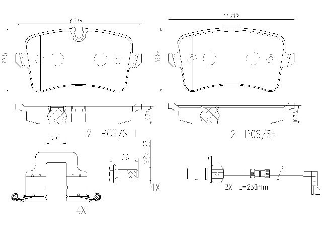 2013-2014 Audi A8 Quattro Disc Brake Pad Set - Rear (Brembo)