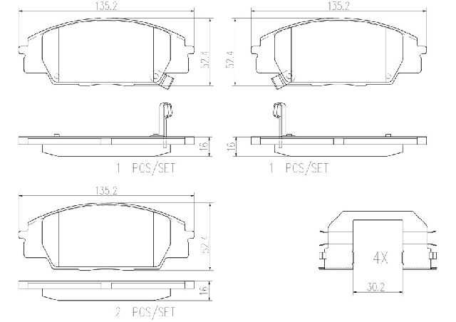 2002-2006 Acura RSX Disc Brake Pad Set - Front (Brembo)