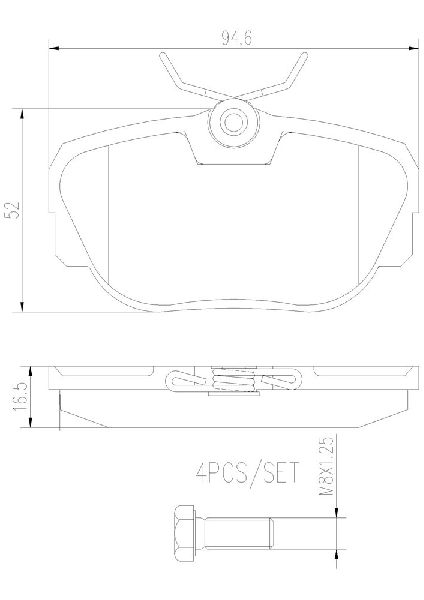 1986-1988 BMW 325 Disc Brake Pad Set - Front (Brembo)