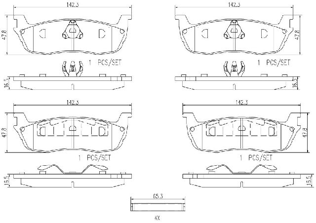 2000-2002 Lincoln Navigator Disc Brake Pad Set - Rear (Brembo)
