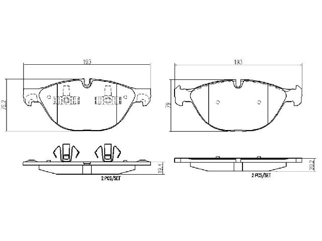 2008-2019 BMW X6 Disc Brake Pad Set - Front (Brembo)