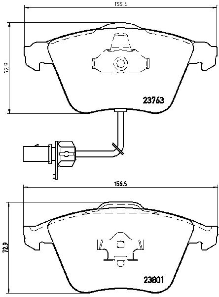 2006-2011 Audi A6 Disc Brake Pad Set - Front (Brembo)