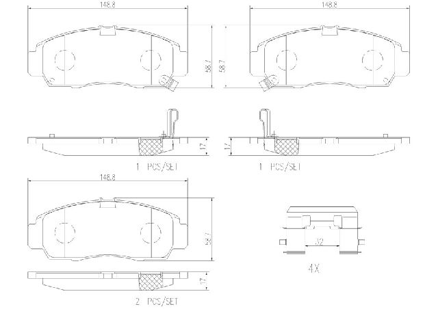 2004-2014 Acura TSX Disc Brake Pad Set - Front (Brembo)