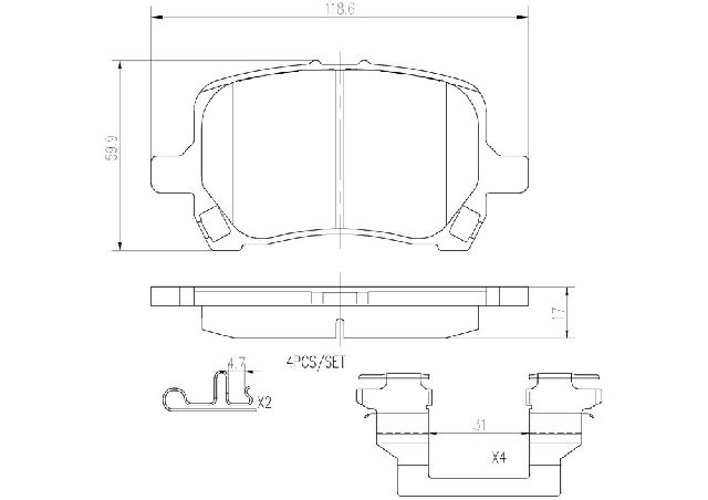 2008 Pontiac G5 Disc Brake Pad Set - Front (Brembo)