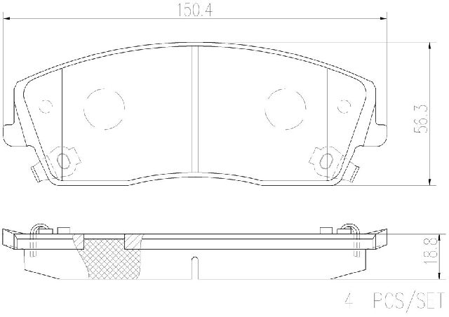 2005-2013 Chrysler 300 Disc Brake Pad Set - Front (Brembo)