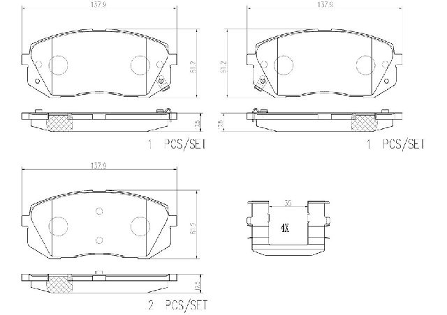 2016-2020 Kia Optima Disc Brake Pad Set - Front (Brembo)