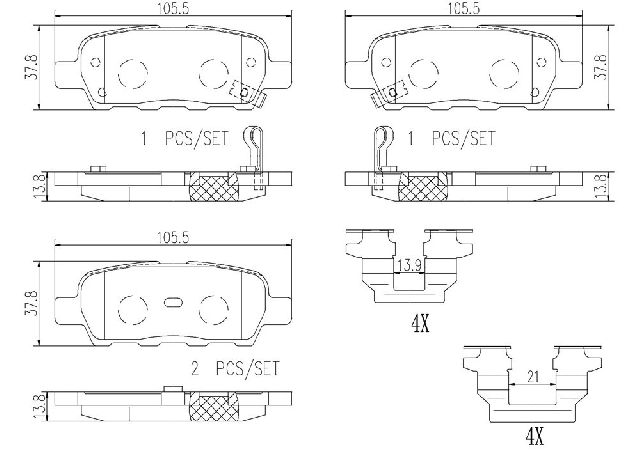 2011-2017 Nissan Juke Disc Brake Pad Set - Rear (Brembo)