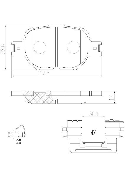2014-2015 Lexus IS250 Disc Brake Pad Set - Front (Brembo)