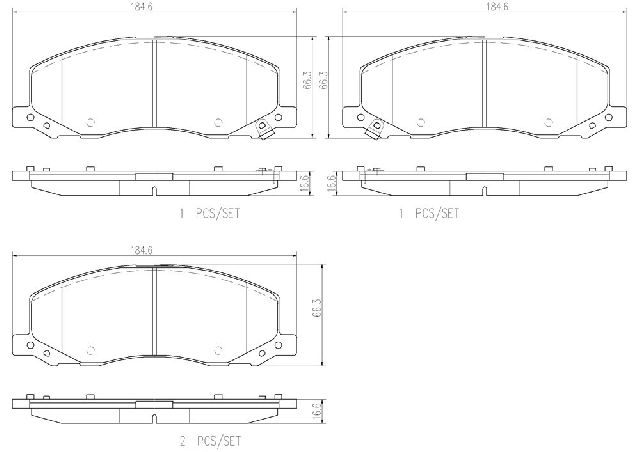 2010-2011 Saab 9-5 Disc Brake Pad Set - Front (Brembo)