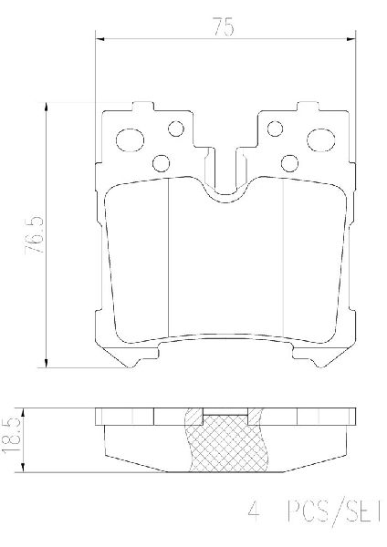 2008-2016 Lexus LS600h Disc Brake Pad Set - Rear (Brembo)