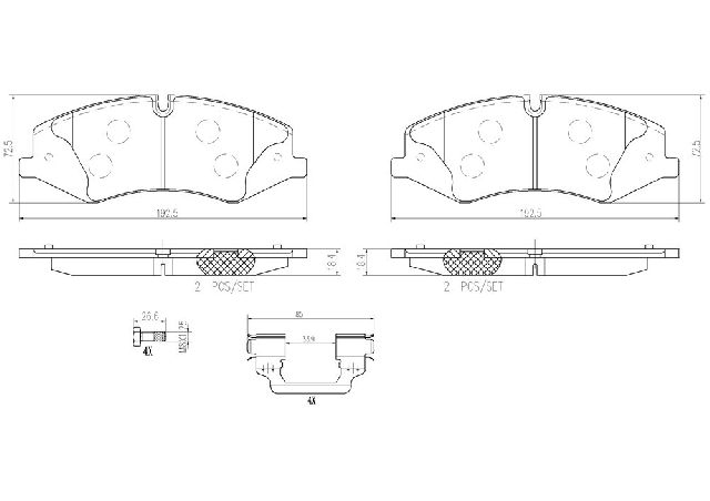2010-2011 Land Rover Range Rover Sport Disc Brake Pad Set - Front (Brembo)