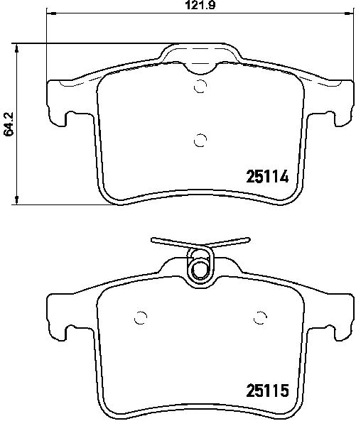 2010-2015 Jaguar XF Disc Brake Pad Set - Rear (Brembo)