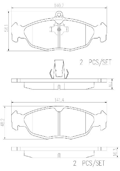 1997-2006 Jaguar XK8 Disc Brake Pad Set - Rear (Brembo)