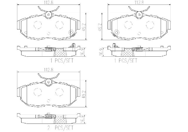 2010-2014 Ford Mustang Disc Brake Pad Set - Rear (Brembo)