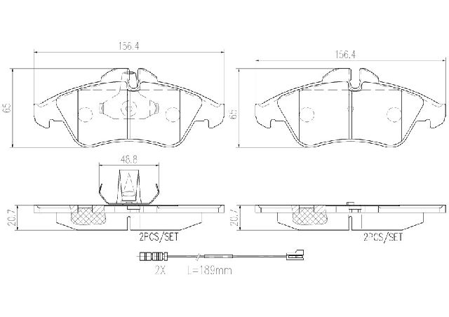 2003-2006 Dodge Sprinter 3500 Disc Brake Pad Set - Front (Brembo)