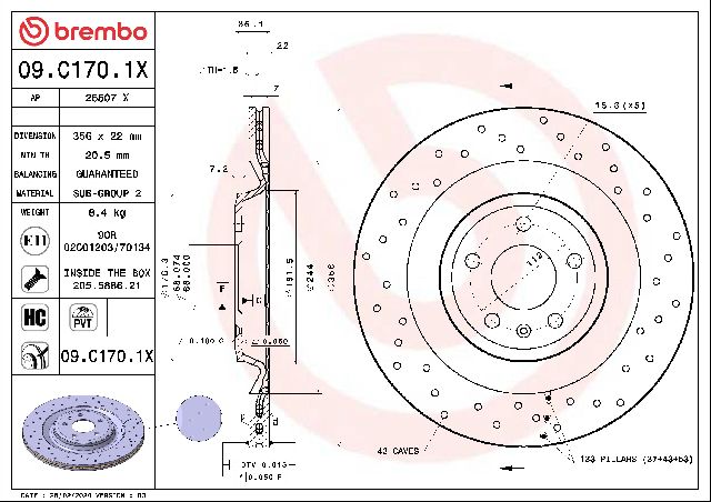 2013-2018 Audi S6 Disc Brake Rotor - Rear (Brembo)