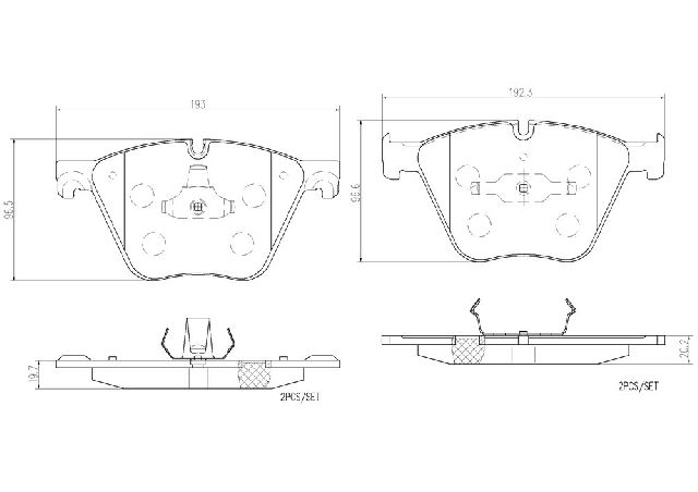 2010-2011 BMW X6 Disc Brake Pad Set - Front (Brembo)