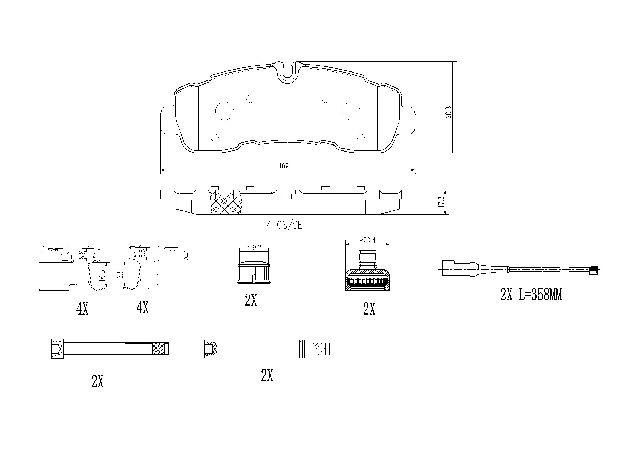 2020-2022 Ford Transit-250 Disc Brake Pad Set - Rear (Brembo)