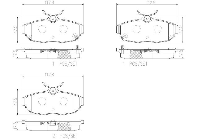 2011-2014 Ford Mustang Disc Brake Pad Set - Front (Brembo)