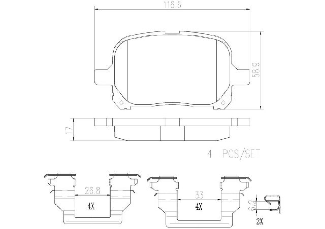 1997-2001 Lexus ES300 Disc Brake Pad Set - Front (Brembo)