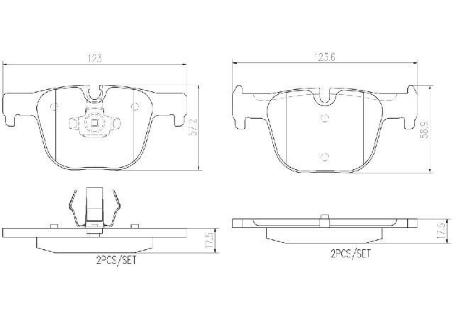2016 BMW 428i Disc Brake Pad Set - Rear (Brembo)