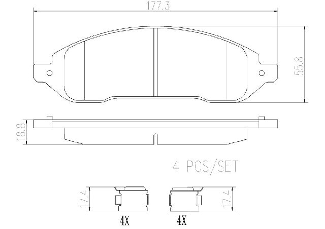 2004-2007 Ford Freestar Disc Brake Pad Set - Front (Brembo)