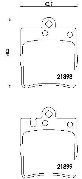 2006-2007 Mercedes-Benz C280 Disc Brake Pad Set - Rear (Brembo)